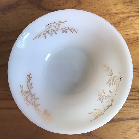 Vintage Federal Glass Golden Bamboo Fruit Dessert Bowls - Set of 5 - Picture 4 of 7